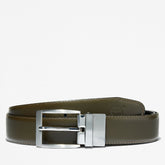 Reversible Leather Belt for Men in Green/Black Timberland Outlet