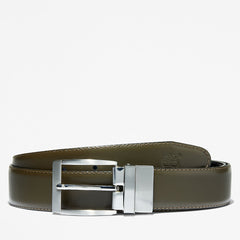 Reversible Leather Belt for Men in Green/Black Timberland Outlet