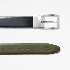 Reversible Leather Belt for Men in Green/Black Timberland Outlet