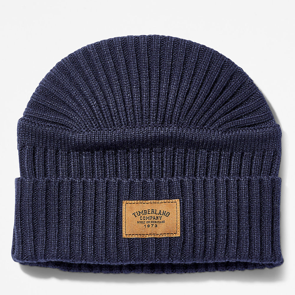 Gulf Beach Ribbed Beanie for Men in Navy Timberland Outlet