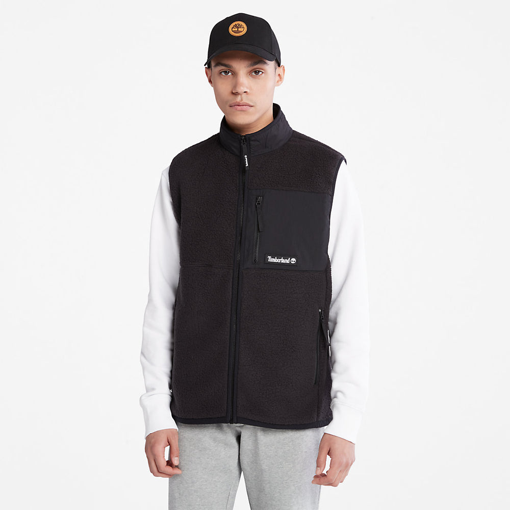 High-Pile Fleece Gilet for Men in Black Timberland US