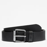 Leather Belt with Antique-Finish Buckle for Men in Black Timberland US