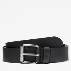 Leather Belt with Antique-Finish Buckle for Men in Black Timberland US