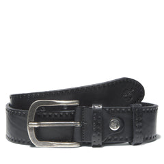 Embossed Leather Belt for Men in Black Timberland Online