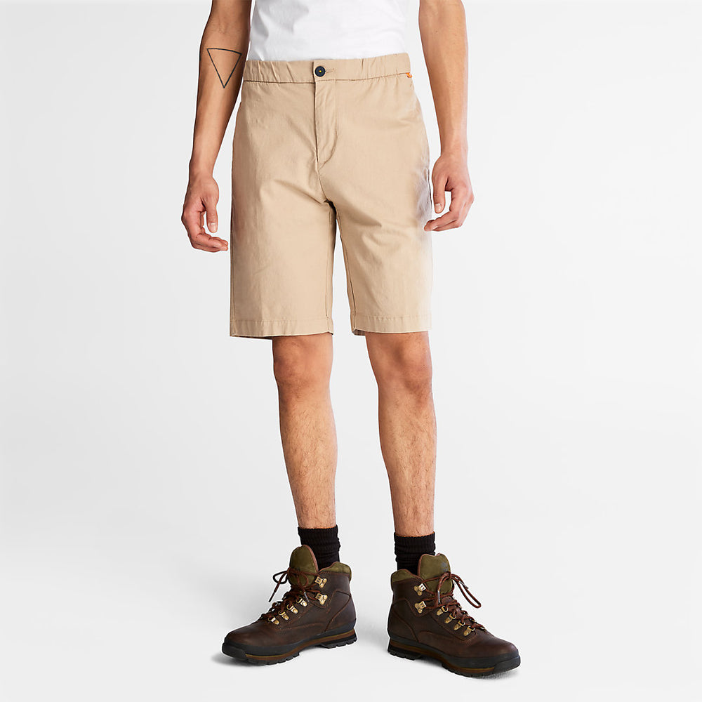 Cotton and Linen-Blend Shorts for Men in Beige Timberland For Sale