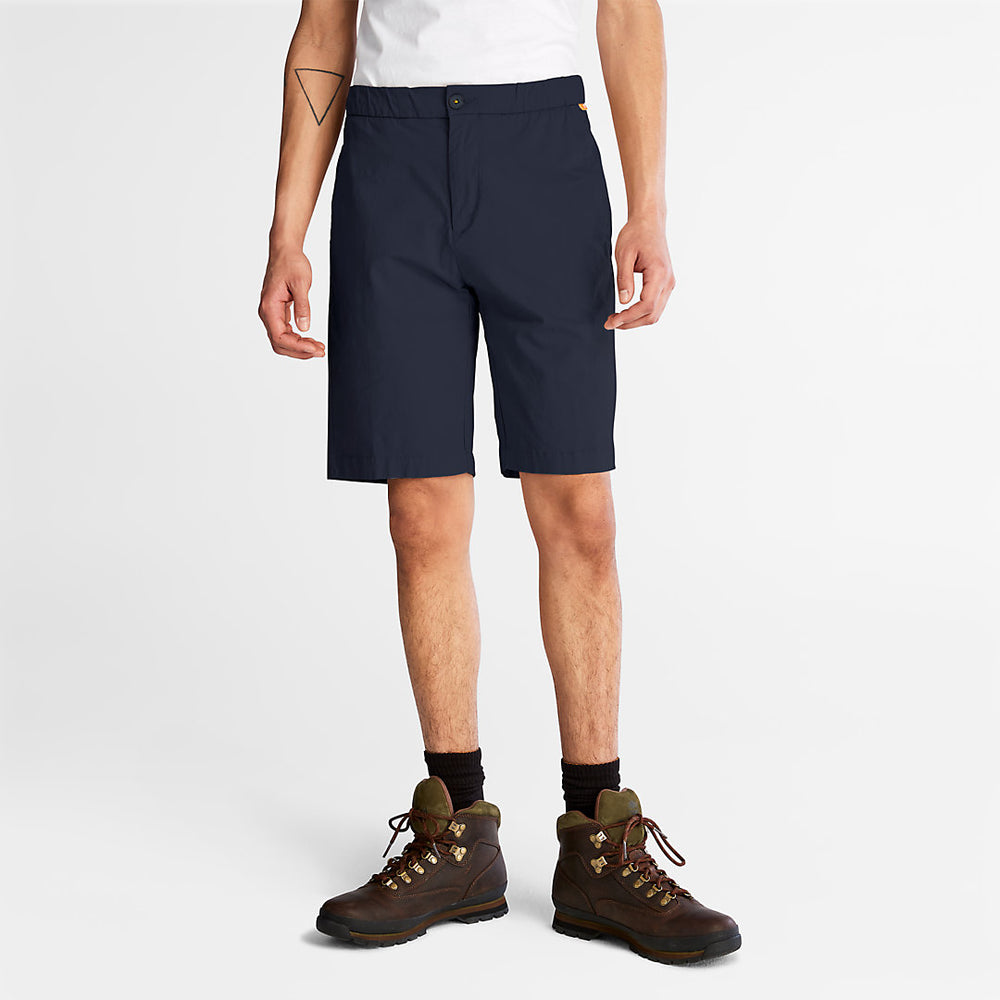 Cotton and Linen-Blend Shorts for Men in Navy Timberland Outlet