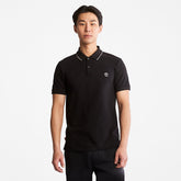 Millers River Print-Collar Polo Shirt for Men in Black Timberland Discount