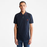 Millers River Print-Collar Polo Shirt for Men in Navy Timberland Outlet