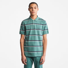 Zealand River Striped Polo Shirt for Men in Green Timberland On Sale