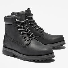 Courma 6 Inch Side-Zip Boot for Youth in Black Timberland Online