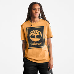 Stack Logo T-Shirt for Men in Orange/Black Timberland On Sale