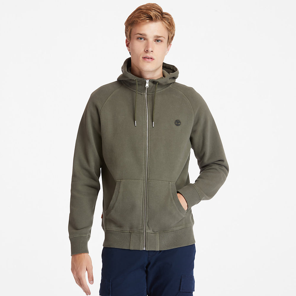 Exeter River Zip Hoodie for Men in Green Timberland Discount