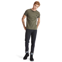 Dunstan River Crew Tee for Men in Dark Green Timberland On Sale