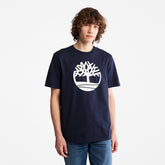 Kennebec River Tree Logo T-shirt for Men in Navy Timberland For Sale