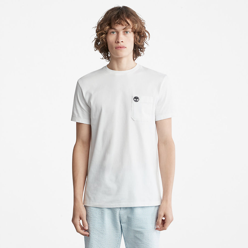 Dunstan River Pocket T-shirt for Men in White Timberland On Sale