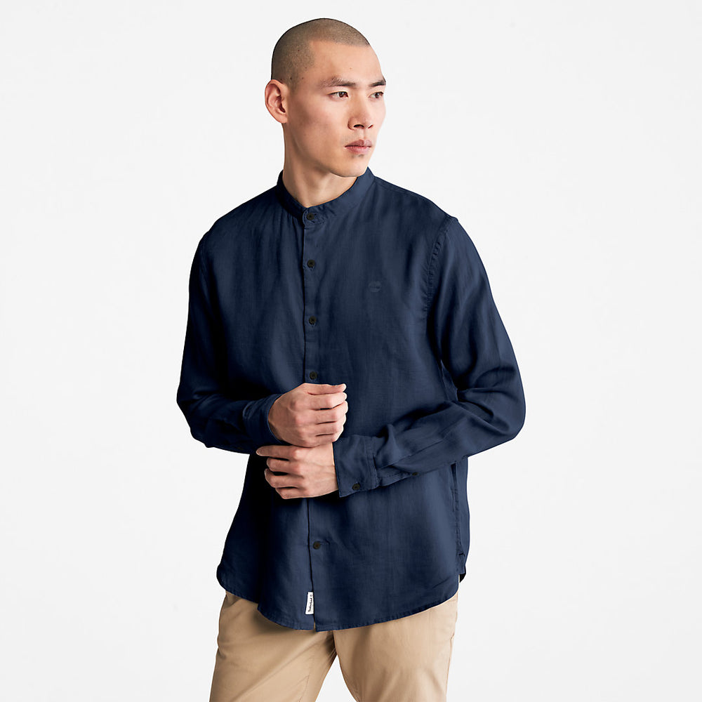Mill River Linen Shirt for Men in Navy Timberland Outlet