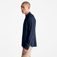Mill River Linen Shirt for Men in Navy Timberland Outlet