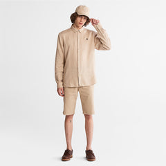 Mill River Slim-Fit Linen Shirt for Men in Beige Timberland Outlet