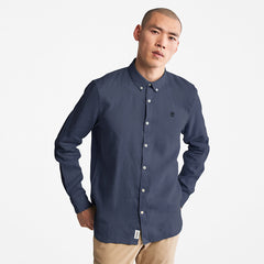 Mill River LS Linen Shirt for Men in Navy Timberland Discount