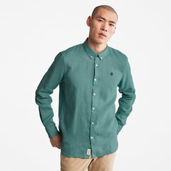 Mill River Slim-Fit Linen Shirt for Men in Teal Timberland Discount