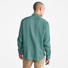Mill River Slim-Fit Linen Shirt for Men in Teal Timberland Discount