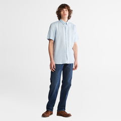 Mill River Short-Sleeve Shirt for Men in Light Blue Timberland On Sale