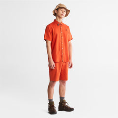 Mill River Short-Sleeve Shirt for Men in Orange Timberland For Sale