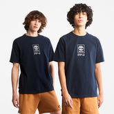 Stacked Logo T-shirt for All Gender in Navy Timberland Outlet