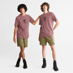 Stacked Logo T-shirt for Men in Dark Pink Timberland Discount