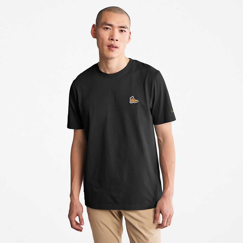 Boot Logo T-Shirt for Men in Black Timberland For Sale