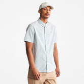 SS Seersucker Shirt for Men in Green Timberland On Sale
