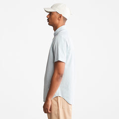 SS Seersucker Shirt for Men in Green Timberland On Sale