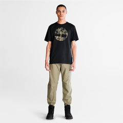 Camo-Logo T-Shirt for Men in Black Timberland On Sale