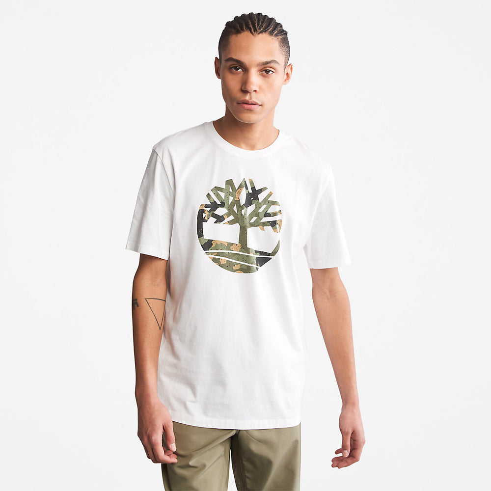 Camo-Logo T-Shirt for Men in White Timberland Outlet