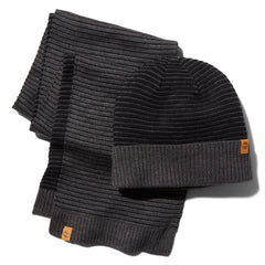 Ottoman-Rib Beanie and Scarf Gift Set for Men in Grey Timberland Online