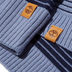 Ottoman-Rib Beanie and Scarf Gift Set for Men in Blue Timberland Sale
