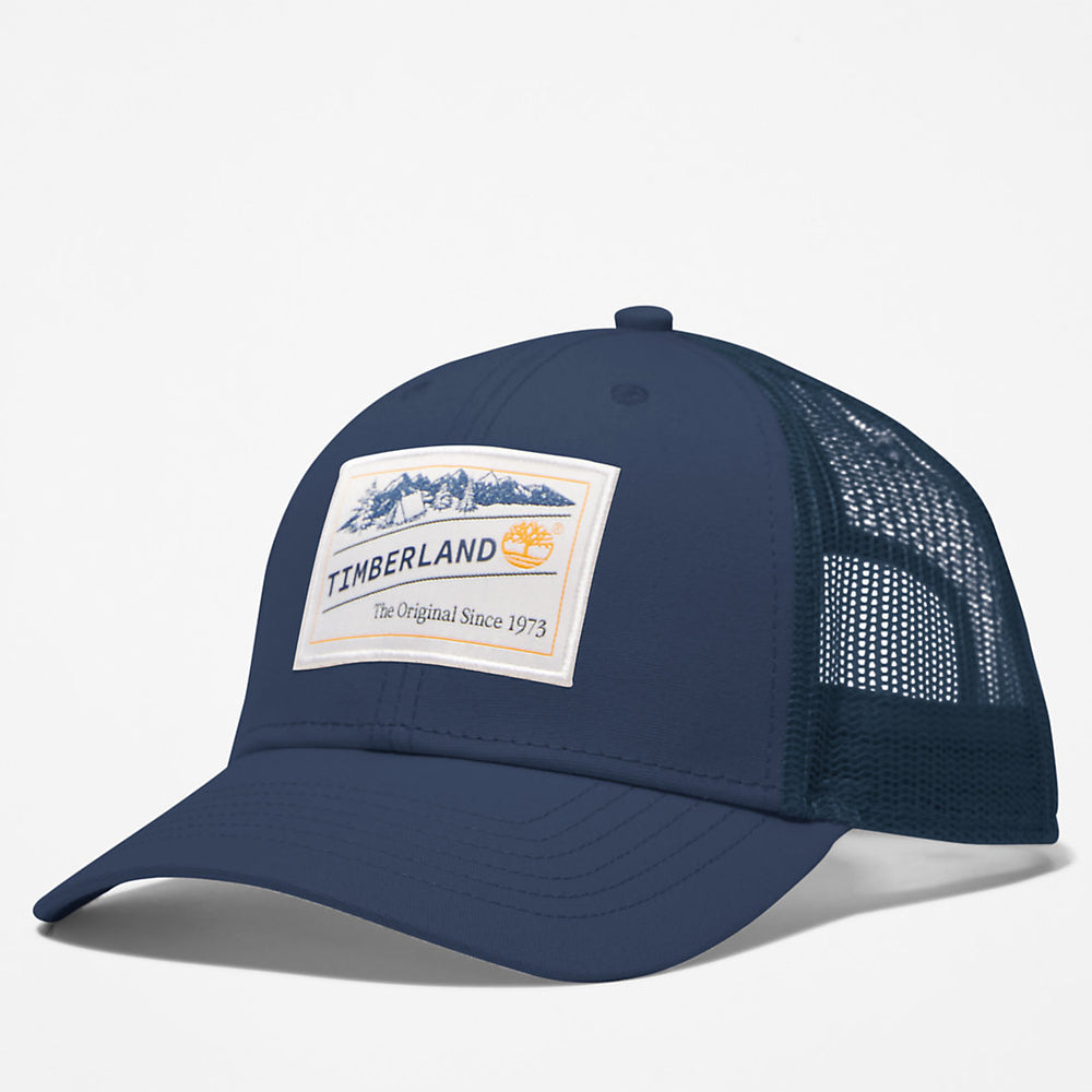 Camping Patch Trucker Hat for Men in Blue Timberland Sale