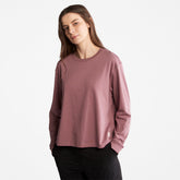 Anti-Odour Supima® Cotton Long-sleeved T-Shirt for Women in Dark Pink Timberland For Sale