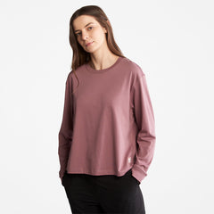 Anti-Odour Supima® Cotton Long-sleeved T-Shirt for Women in Dark Pink Timberland For Sale