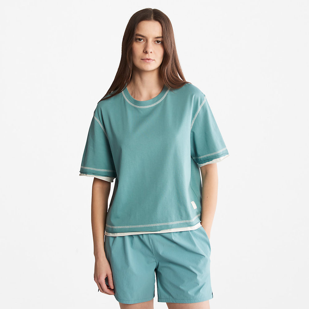 Anti-Odour Supima® Cotton T-Shirt for Women in Teal Timberland Discount