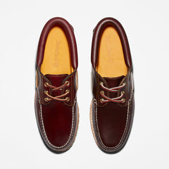 Timberland® Authentic 3-Eye Boat Shoe for Men in Burgundy Timberland Outlet