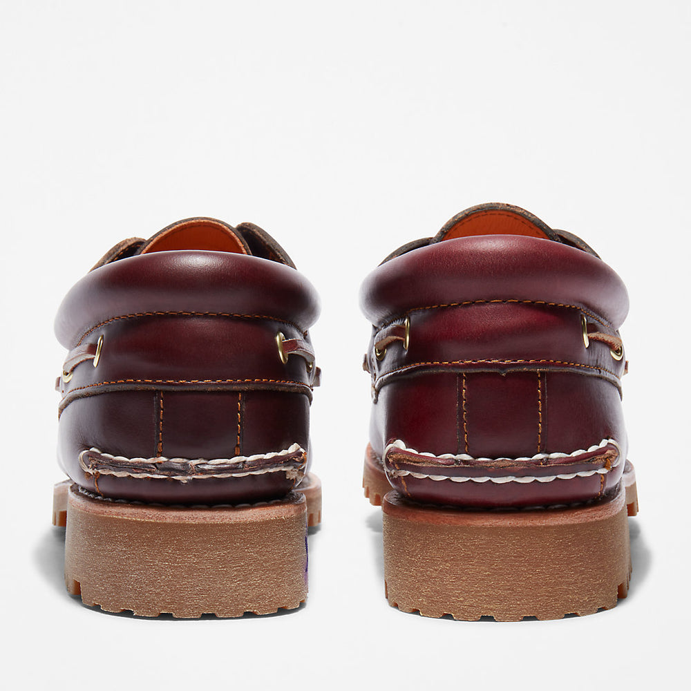Timberland® Authentic 3-Eye Boat Shoe for Men in Burgundy Timberland Outlet
