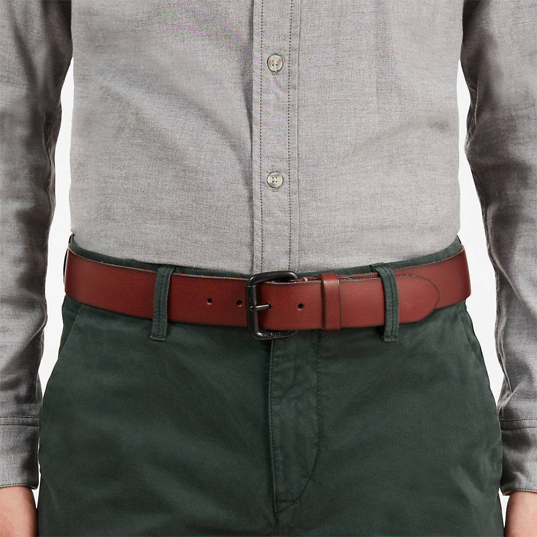 Roller Buckle Leather Belt for Men in Brown Timberland Sale