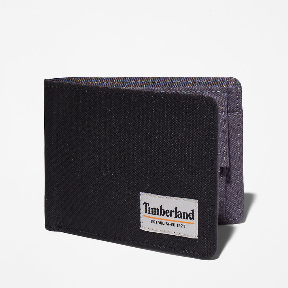 Halyard Patch Wallet with Coin Pocket for Men in Black Timberland Discount