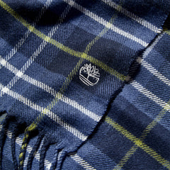 Cape Neddick Checked Scarf for Men in Navy Timberland Outlet