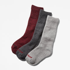 Three Pack Marled Crew Socks Gift Box for Women in Black Timberland Discount