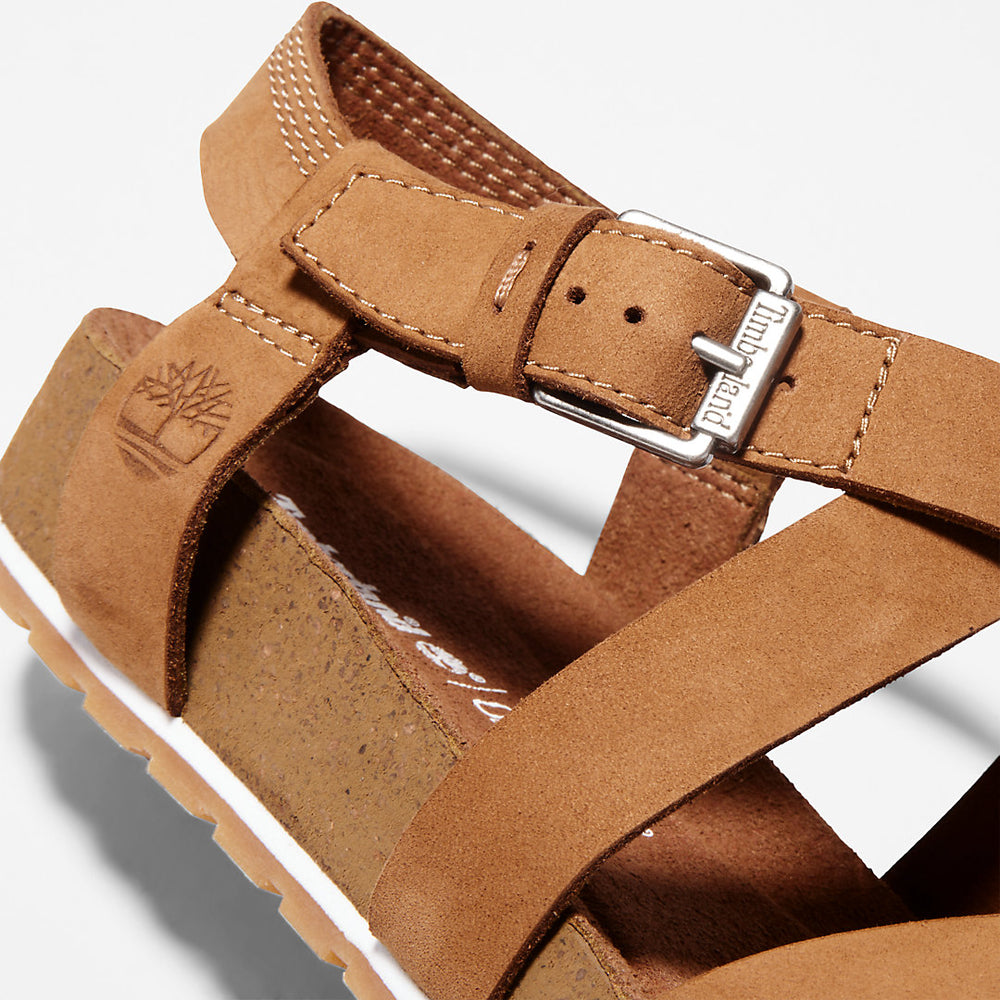 Malibu Waves Ankle Strap Sandal for Women in Brown Timberland For Sale