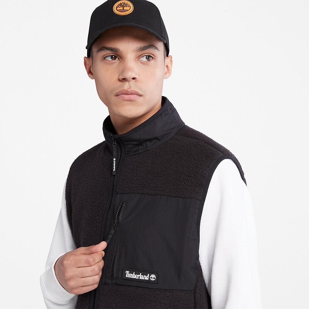 High-Pile Fleece Gilet for Men in Black Timberland US