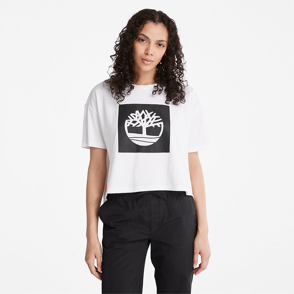 Cropped Logo T-Shirt for Women in White Timberland Sale