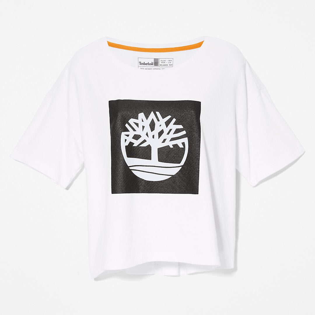 Cropped Logo T-Shirt for Women in White Timberland Sale
